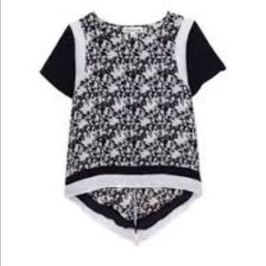 Full bloom tuxedo top tee shirt